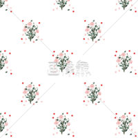 春の花のパターンタイル模様