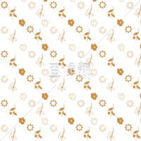 黄ベース多種の花柄のパターン模様