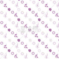 紫ベース多種の花柄のパターン模様