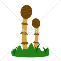 元気に生えるツクシのイラスト素材