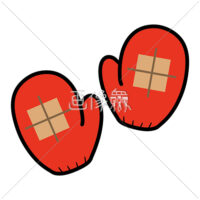 温かいミトン手袋のイラスト素材