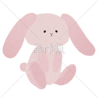 手描き風の可愛いウサギのイラスト素材