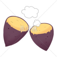 温かい焼き芋のイラスト素材