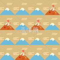 山のイラストのシームレス模様素材(3)