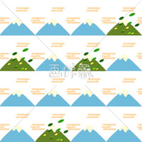 山のイラストのシームレス模様素材(6)