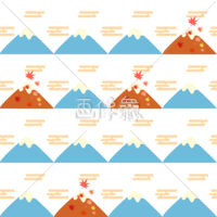 山のイラストのシームレス模様素材(7)