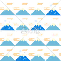 山のイラストのシームレス模様素材(8)