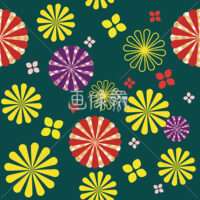 チャイナ風お花の模様素材(1)