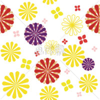 チャイナ風お花の模様素材(3)