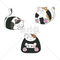 おにぎり丸ネコのイラスト