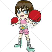 女性ボクサーのイラスト
