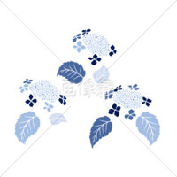 あじさいの切り絵風(3)イラスト