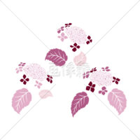 あじさいの切り絵風(4)イラスト