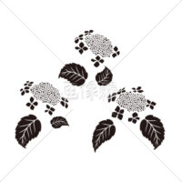 あじさいの切り絵風(5)イラスト