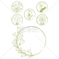 手書き風の花の(3)イラスト