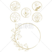手書き風の花の(4)イラスト