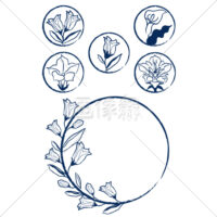 手書き風の花の(5)イラスト