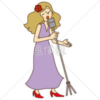 女性歌手のイラスト