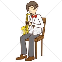 サックスを吹いている男性(1)のイラスト素材