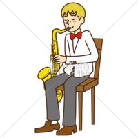 サックスを吹いている男性(2)のイラスト素材