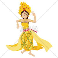 ガムランの踊りイラスト素材