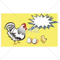 にわとりとひよこのイラスト素材