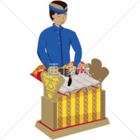 ガムランの代表的な楽器ジュブラグを演奏する男の人(1)