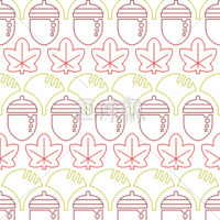 どんぐりと紅葉の柄シームレス模様素材(2)