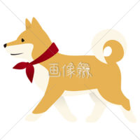 バンダナを巻いた犬のイラスト・アイコン素材(1)