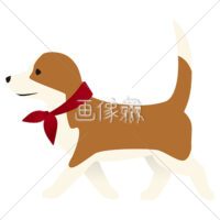 バンダナを巻いた犬のイラスト・アイコン素材(3)