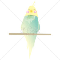 止まり木に止まる小鳥のイラスト素材(4)