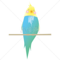 止まり木に止まる小鳥のイラスト素材(5)