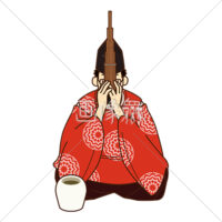 雅楽の楽器「笙(しょう)」を演奏する男の人(1)