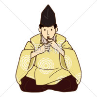 雅楽の楽器「篳篥(ひちりき)」を演奏する男の人(1)