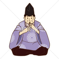 雅楽の楽器「篳篥(ひちりき)」を演奏する男の人(2)