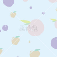 梅リンゴ桃のブルーのパターン素材