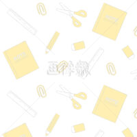 ポップな文房具のパターン素材(無地・黄色)