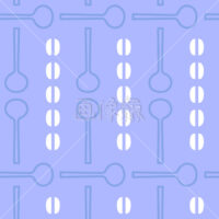 コーヒー豆とスプーンのパターン素材(2)