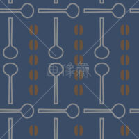 コーヒー豆とスプーンのパターン素材(3)