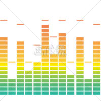 サウンドエフェクトのようなパターン素材(グリーンからオレンジ(1))