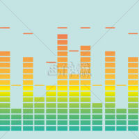 サウンドエフェクトのようなパターン素材(グリーンからオレンジ(2))