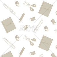 ポップな文房具のパターン素材(無地・茶色01)