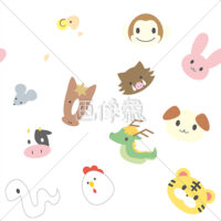 干支のシームレス模様素材(3)