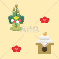 お正月のシームレス模様素材(1)