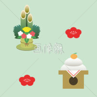 お正月のシームレス模様素材(2)