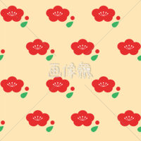 梅の花のシームレス模様素材(2)