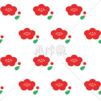 梅の花のシームレス模様素材(3)