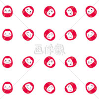 だるまのシームレス模様素材(2)
