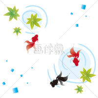 金魚のシームレス模様素材(1)