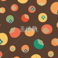 柿のシームレス模様素材(1)